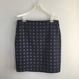 Talbots Black with Blue Polka dot skirt 16 petite